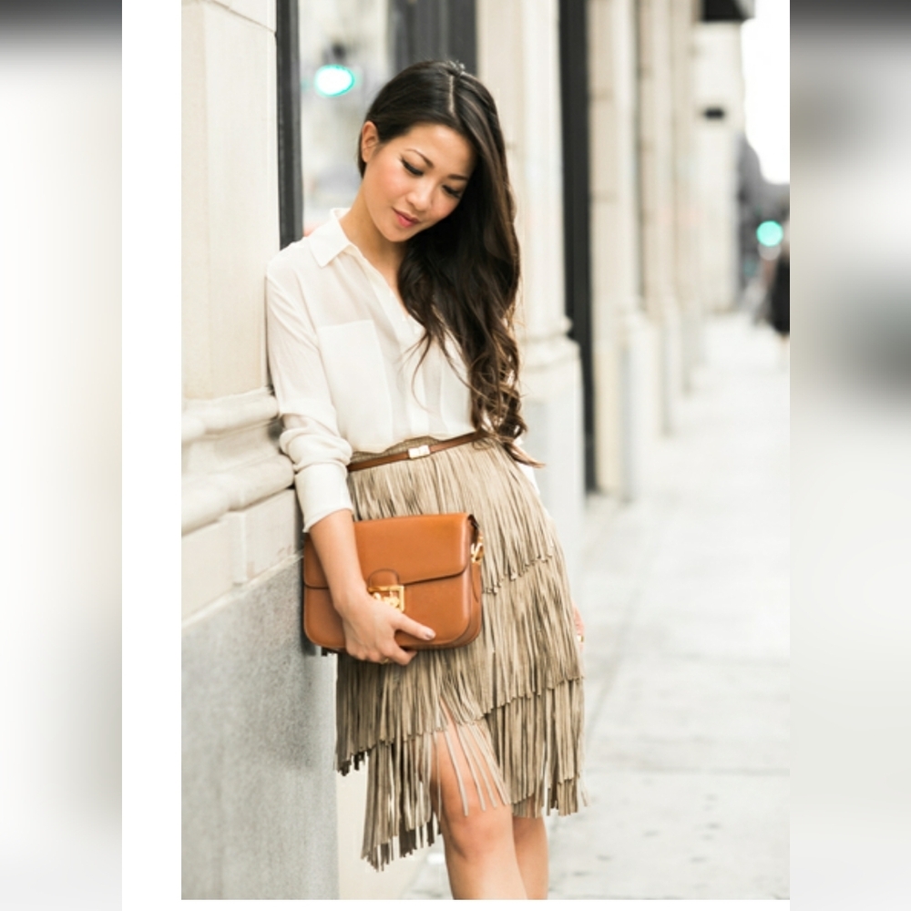 NWT LaMarque 	Layered Fringe Skirt as seen on Wendyslookbook Size 6